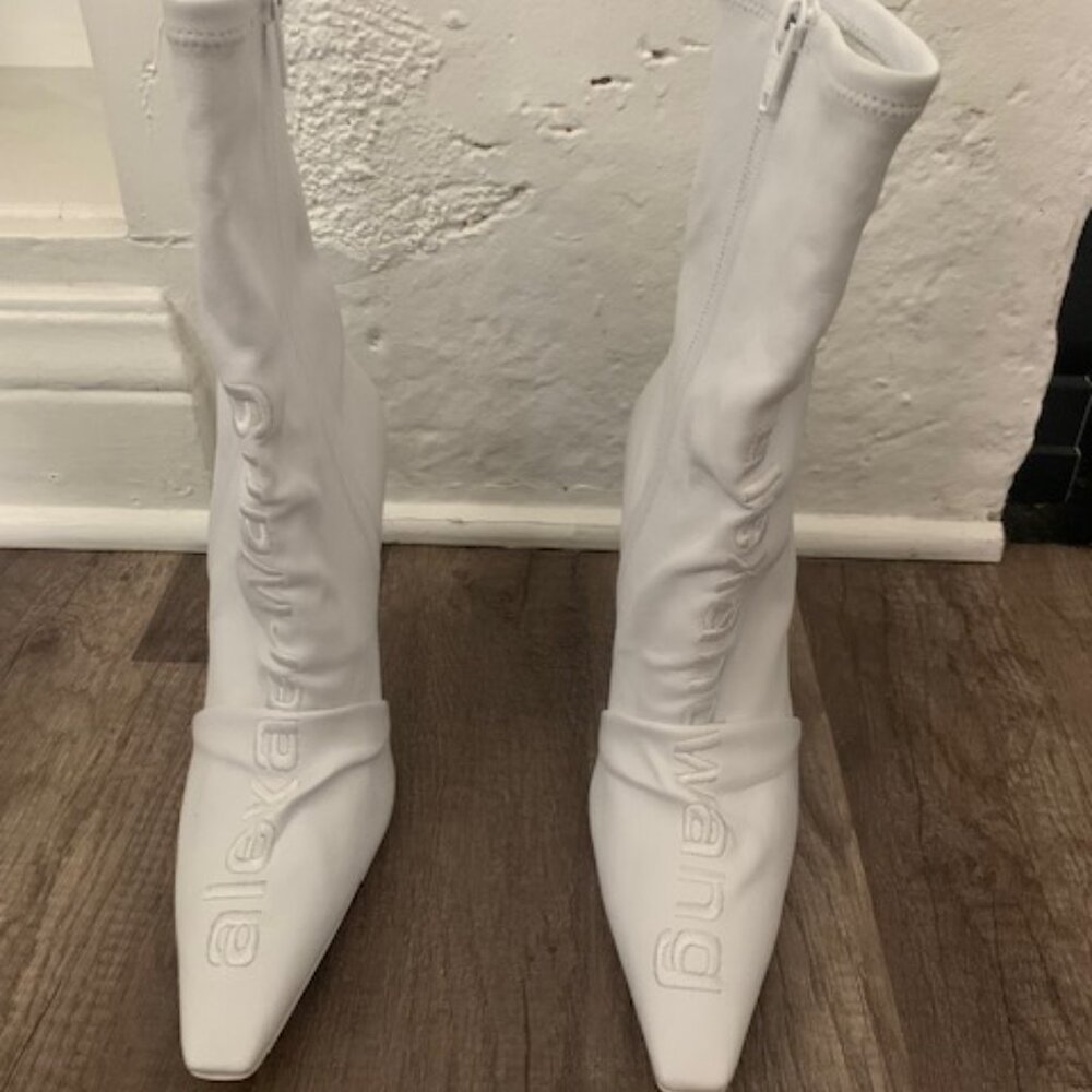 Alexander Wang Vanna High Heel Stretch Mid Calf Boots EU 37 US 7 - Picture 2 of 7